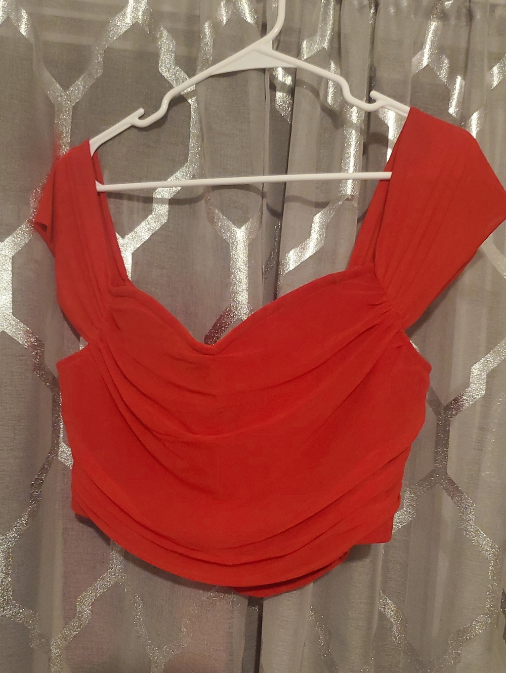 Draped Red Women's Crop Top